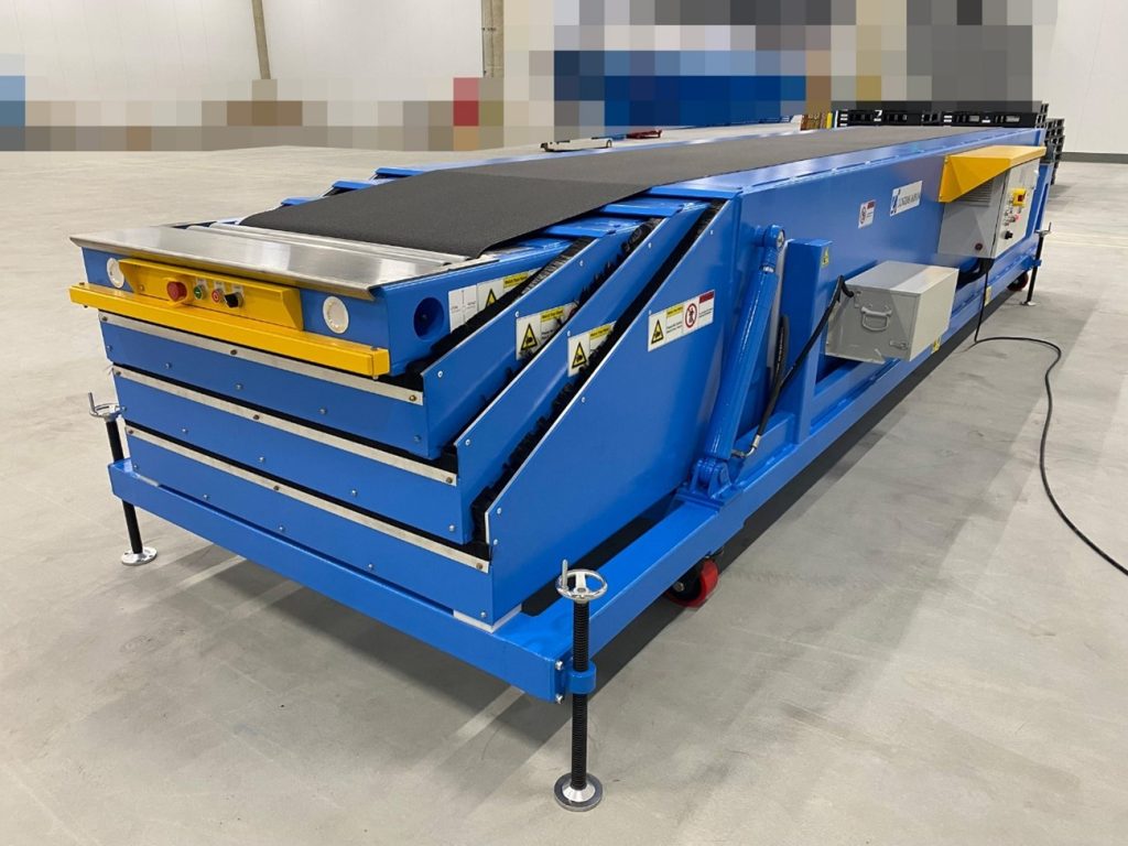 家具メーカーに重量物対応のリフト機能付き伸縮コンベヤを導入