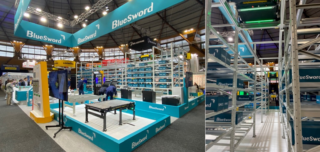 BlueSwordの自動倉庫システム展示